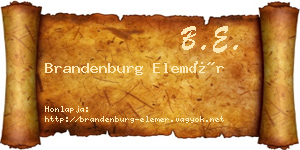 Brandenburg Elemér névjegykártya